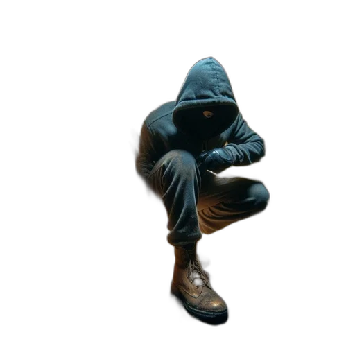 jacket, mask, shoes, face transparent PNG cut-out