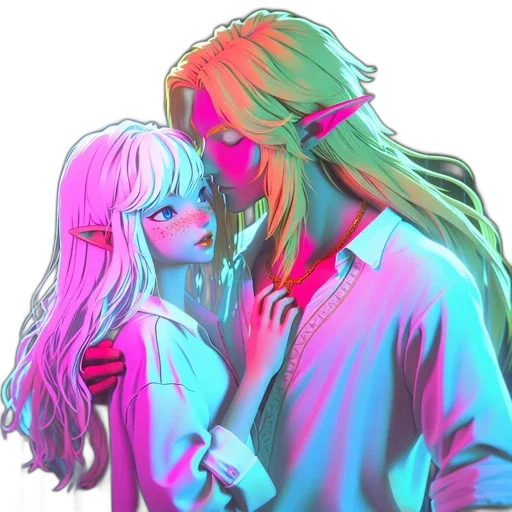 hair, mask, vaporwave, cyberpunk transparent PNG cut-out
