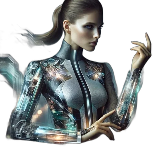 robot, dress, jewelry, jacket transparent PNG cut-out