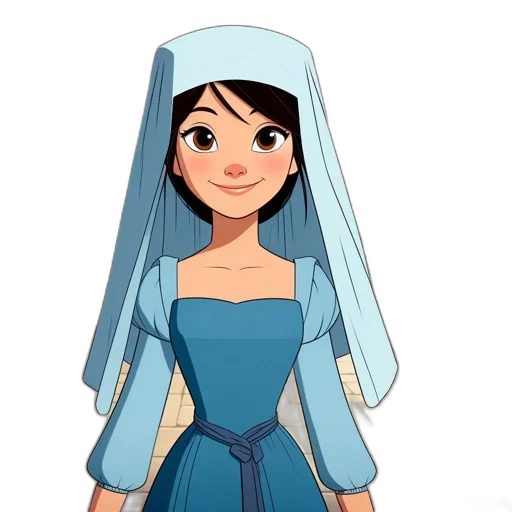 dress, face, crown, cartoon transparent PNG cut-out