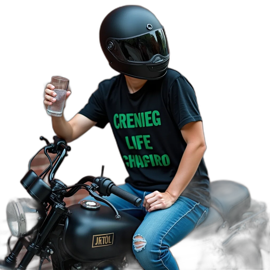 bottle, jacket, cyberpunk, green transparent PNG cut-out