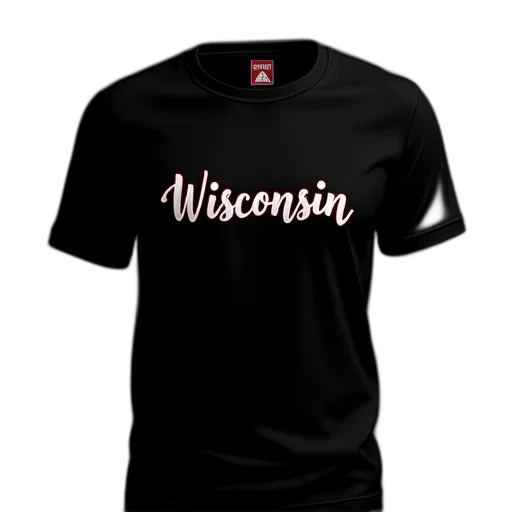 black, shirt, word, wisconsin transparent PNG cut-out