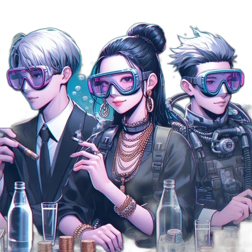 cyberpunk, concept art, comic book art, watercolor transparent PNG cut-out