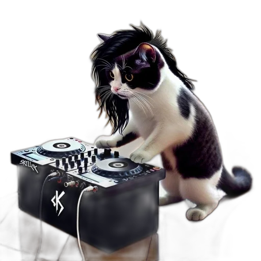 animal, photorealistic, cyberpunk, feline transparent PNG cut-out