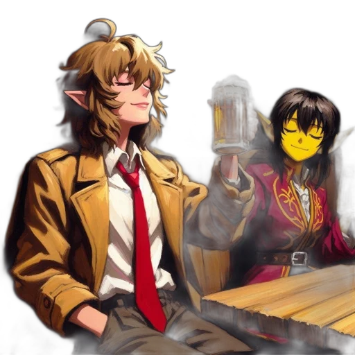 jacket, staff, concept art, anime transparent PNG cut-out