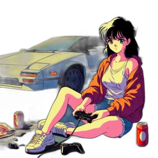 car, jacket, robot, weapon transparent PNG cut-out