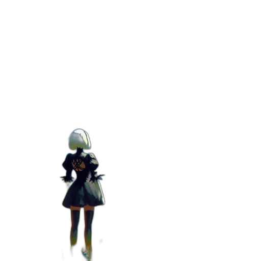 robot, dress, staff, creature transparent PNG cut-out
