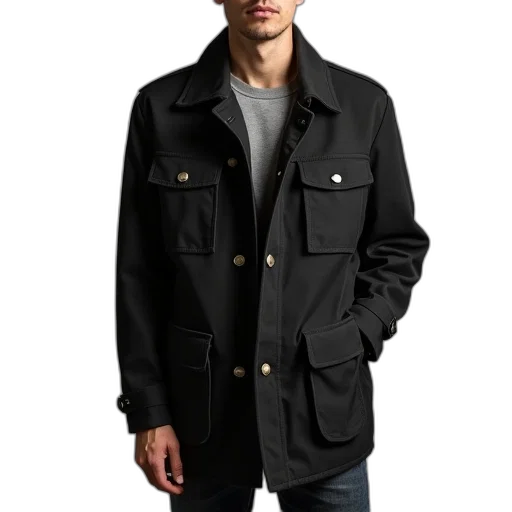 jacket, dark, men, casual transparent PNG cut-out