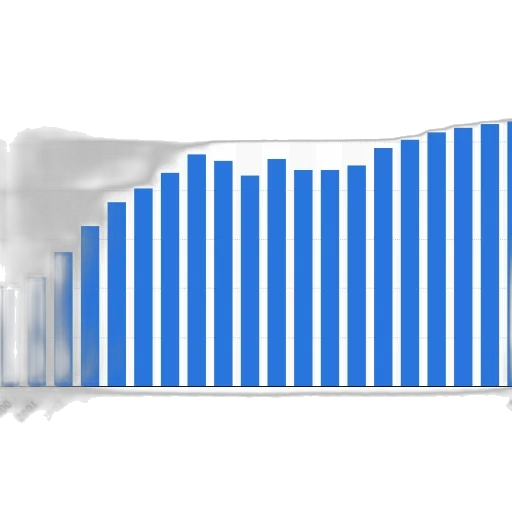 3d render, fog, bar, chart transparent PNG cut-out
