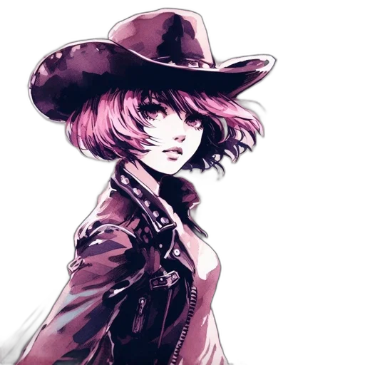 hat, jacket, weapon, watercolor transparent PNG cut-out