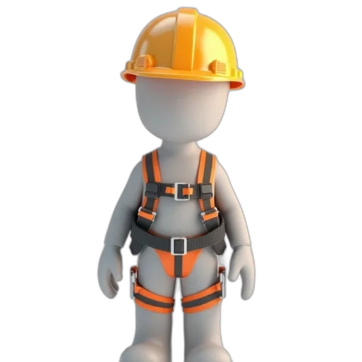 staff, robot, 3d render, figure transparent PNG cut-out