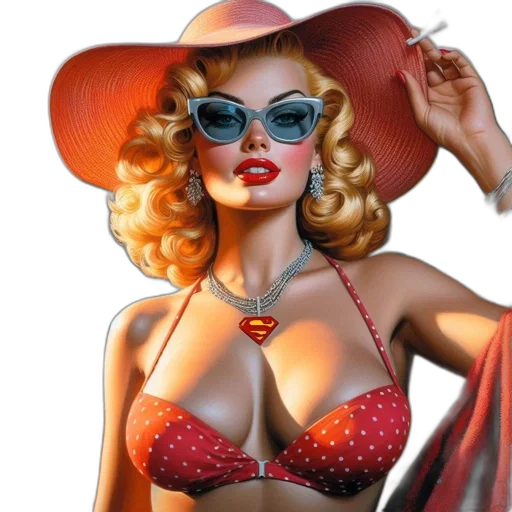 hat, jewelry, comic book art, photorealistic transparent PNG cut-out