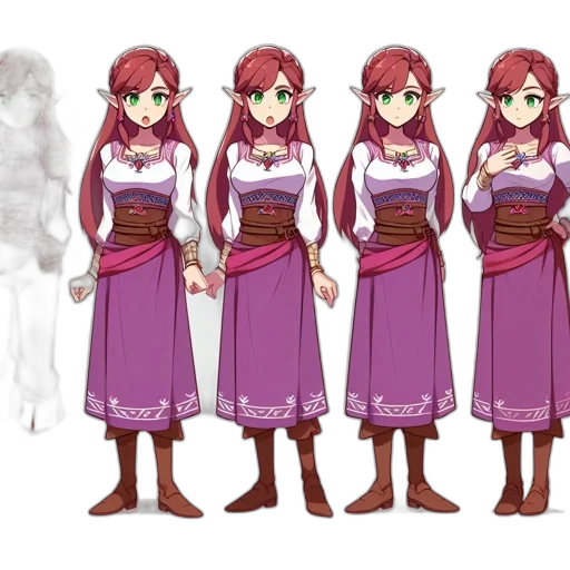 dress, concept art, anime, pixel art transparent PNG cut-out