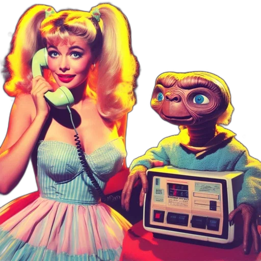 robot, vaporwave, concept art, comic book art transparent PNG cut-out