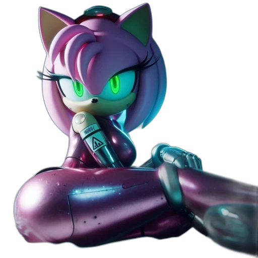robot, weapon, staff, cyberpunk transparent PNG cut-out