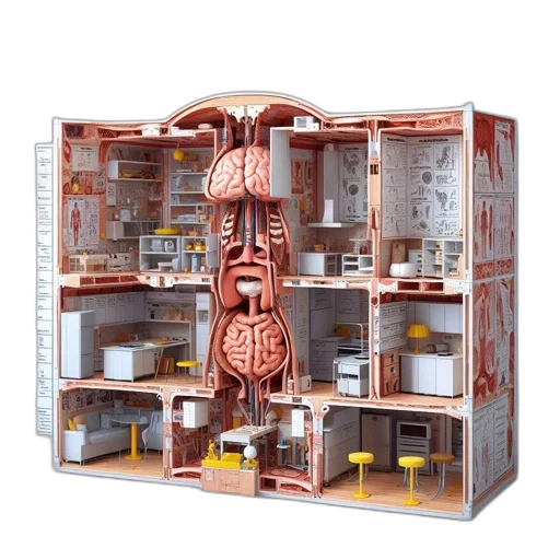robot, building, furniture, 3d render transparent PNG cut-out