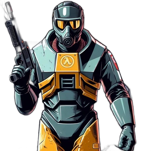 robot, concept art, comic book art, pixel art transparent PNG cut-out