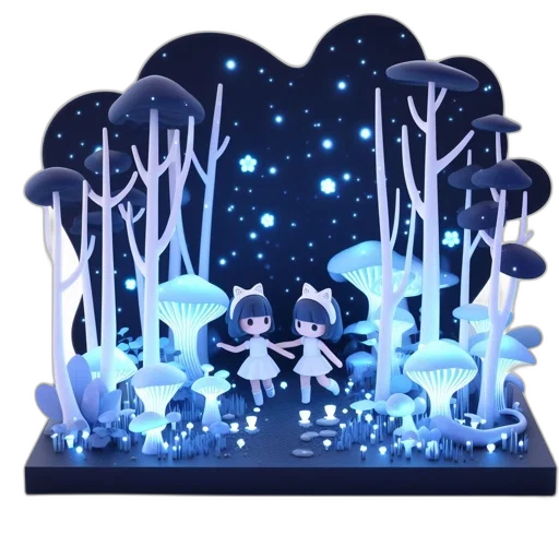 concept art, 3d render, fantasy art, forest transparent PNG cut-out
