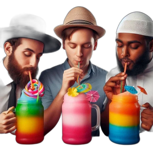 hat, food, bottle, staff transparent PNG cut-out
