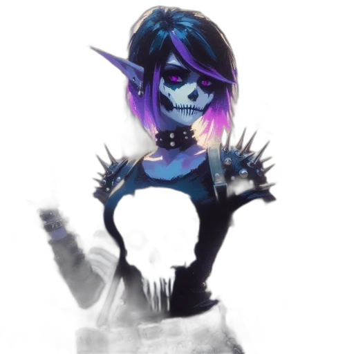 mask, staff, dress, fantasy art transparent PNG cut-out