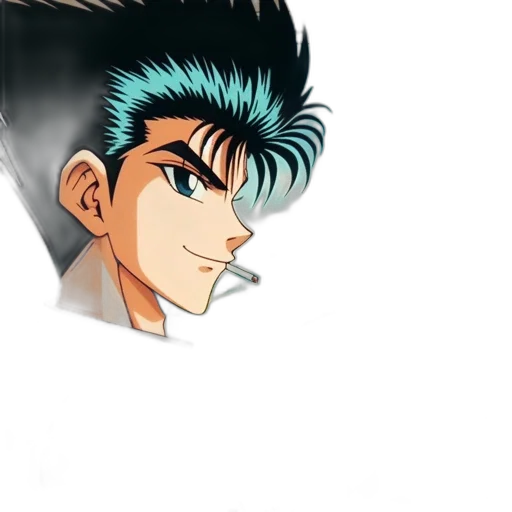face, hair, dragon, staff transparent PNG cut-out