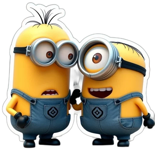 3d render, cartoon, concept art, minions transparent PNG cut-out