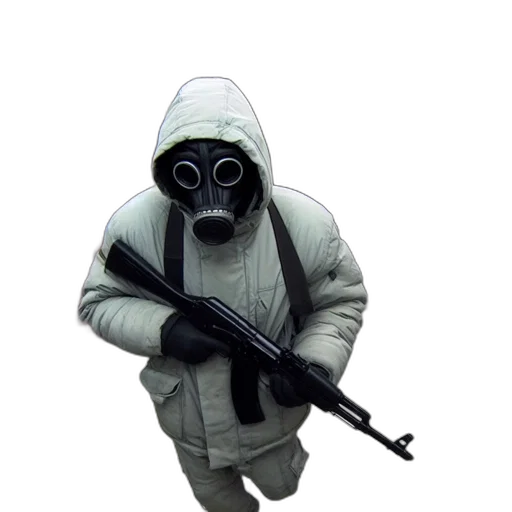 jacket, mask, weapon, animal transparent PNG cut-out
