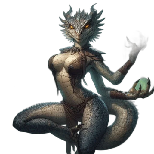 dragon, creature, staff, animal transparent PNG cut-out