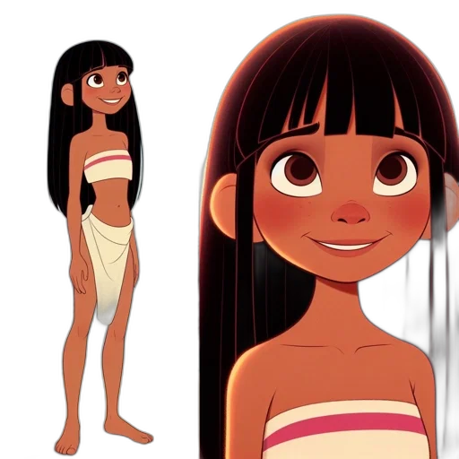 dress, hair, concept art, cartoon transparent PNG cut-out