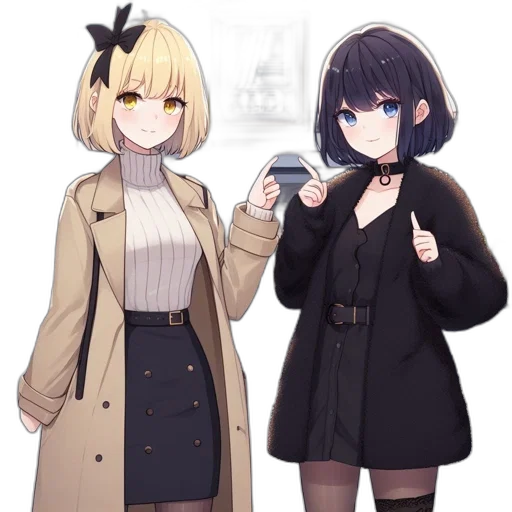 jacket, dress, staff, hat transparent PNG cut-out