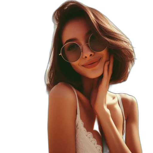 face, hair, jewelry, photorealistic transparent PNG cut-out