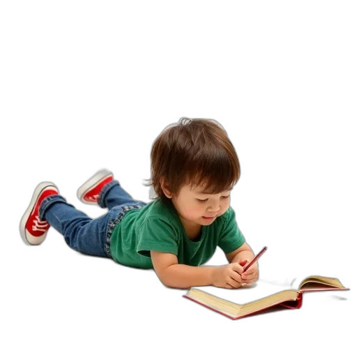 photorealistic, child, brown, hair transparent PNG cut-out