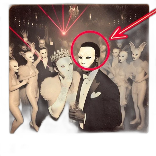 mask, concept art, vintage-style, art transparent PNG cut-out
