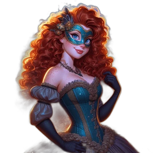dress, mask, fantasy art, concept art transparent PNG cut-out