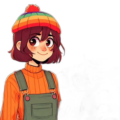 hat, jacket, staff, face transparent PNG cut-out