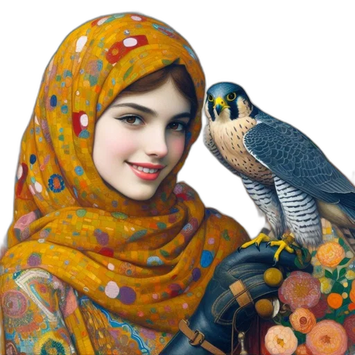 jewelry, face, oil painting, photorealistic transparent PNG cut-out