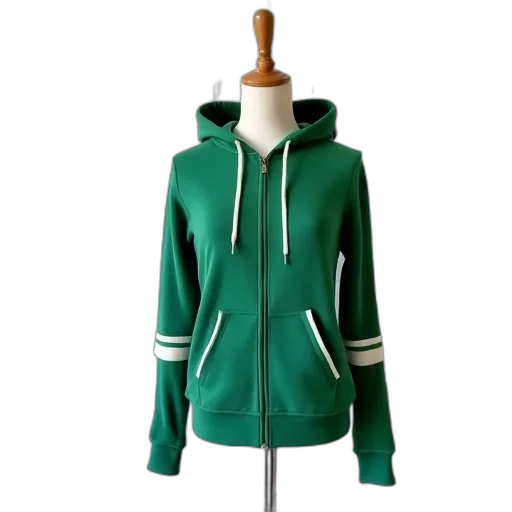 jacket, 3d render, green, hoodie transparent PNG cut-out