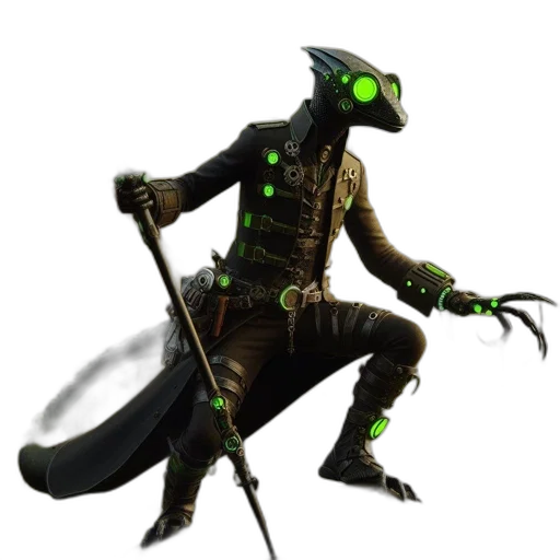 creature, staff, mask, dragon transparent PNG cut-out