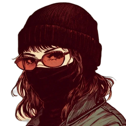mask, face, hat, jacket transparent PNG cut-out
