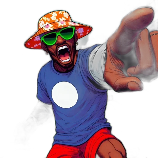 face, hat, comic book art, concept art transparent PNG cut-out