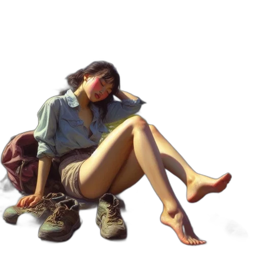 shoes, jacket, face, concept art transparent PNG cut-out