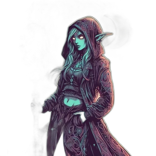 jacket, staff, dress, sword transparent PNG cut-out