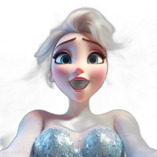 face, dress, crown, 3d render transparent PNG cut-out