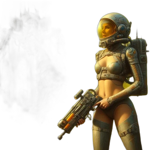 robot, weapon, concept art, cyberpunk transparent PNG cut-out