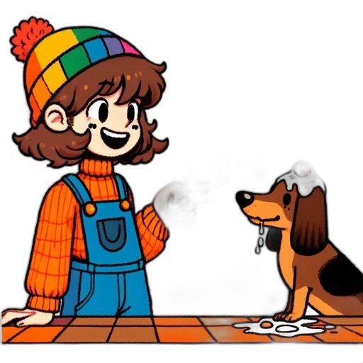 hat, staff, animal, jacket transparent PNG cut-out