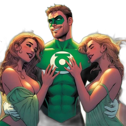 comic book art, concept art, green, male transparent PNG cut-out