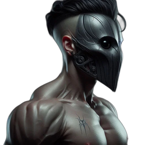 mask, face, creature, robot transparent PNG cut-out