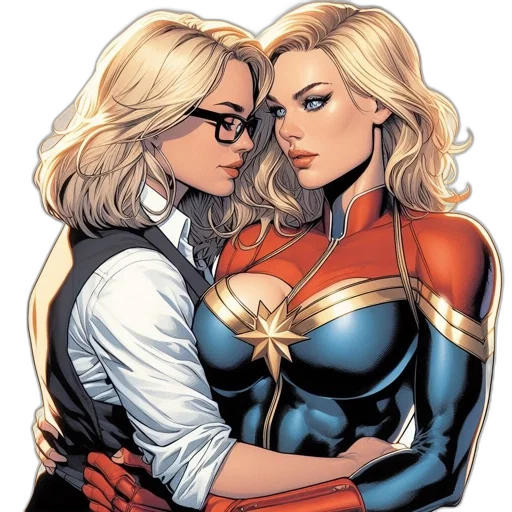 comic book art, concept art, cartoon, two transparent PNG cut-out