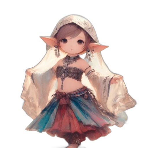 dress, staff, mask, creature transparent PNG cut-out