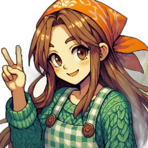 hat, staff, pixel art, anime transparent PNG cut-out